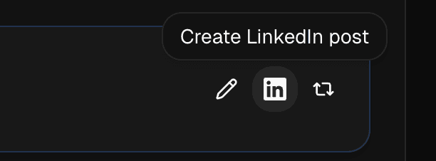 Create LinkedIn post action from an existing draft