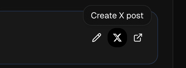 Create X post action from an existing draft